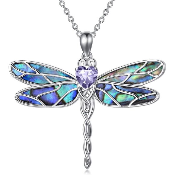 925 Sterling Silver Dragonfly Pendant Necklace for Women – Elegant Jewelry Gift - Picture 1 of 7